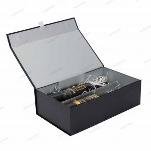 Foldable box with magnetic closure and inlay