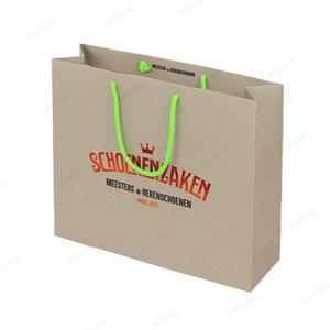 Paper bag with exposed gray surface